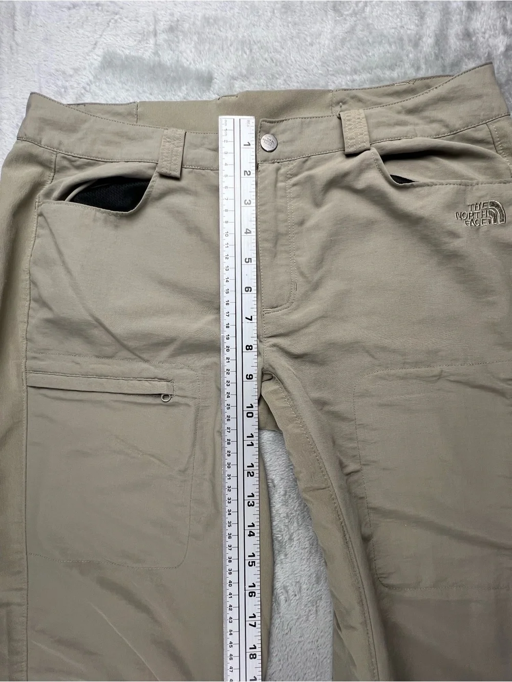 The North Face Womens Pants Size 8 Roll-Tab Relaxed Fit Tan Beige Nylon Hiking
